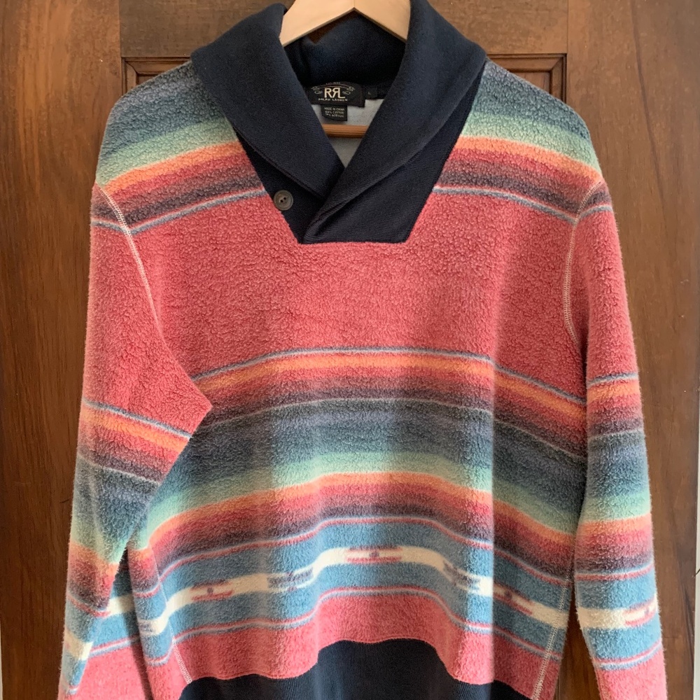 Ralph Lauren Double RL RRL vintage serape southwestern sweatshirt